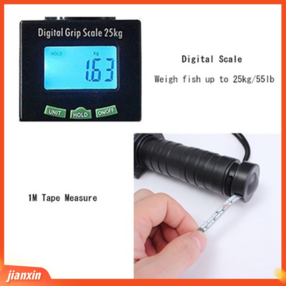 (in Stock) 3in1 Digital Grabber Timbangan Pancing Aluminium Gripper Clamp Tape Measure Tackle