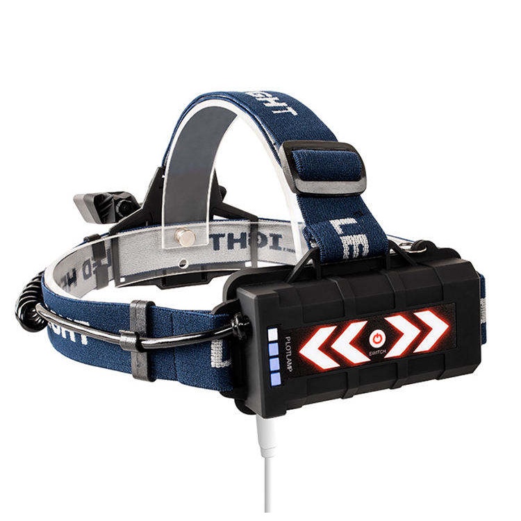 Senter Kepala 5 LED Albinaly Headlamp Cree XM-L2 + 2XPE + Red Blue LED Super Terang Sistem Cas Waterproof