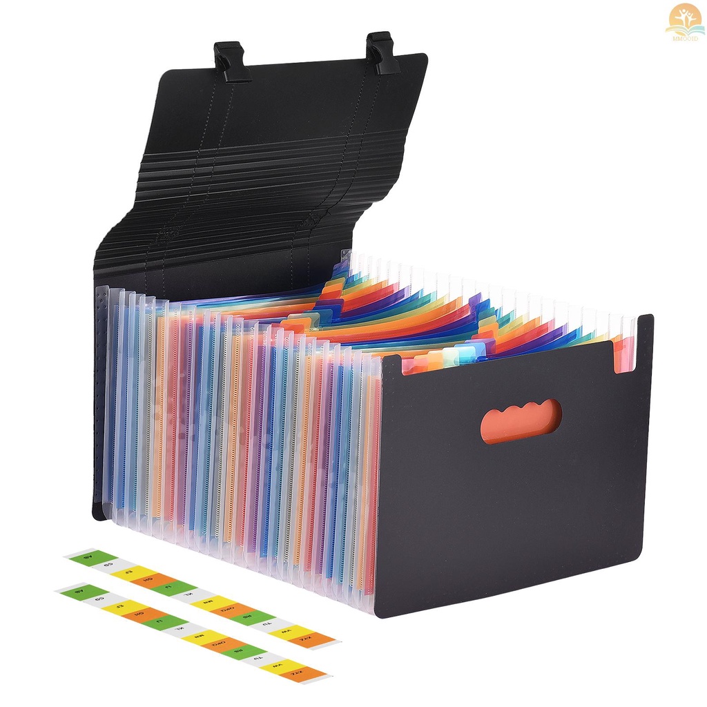 In Stock Accordian File Folder Organizer Dengan Handle 24saku Expanding File Case Ukuran Surat A4 Document Organizer Warna Pelangi Untuk Rumah Kantor Sekolah Paperwork Paper Keeper In