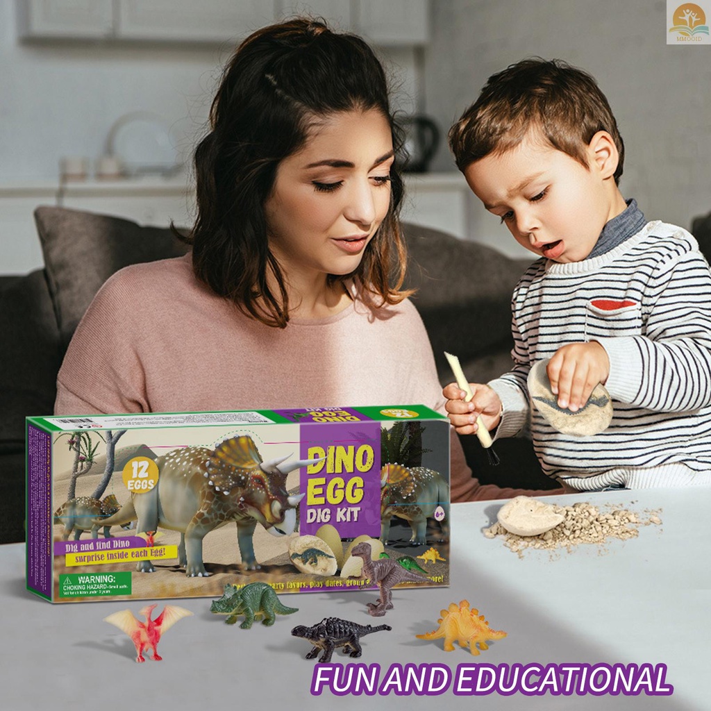 In Stock Mainan Telur Dinosaurus Telur Dino Dengan 12pcs Dinosaurus Dan Alat Gali Batang Arkeologi Paleontologi Ilmu Edukasi Hadiah Ulang Tahun Natal Untuk Anak Laki-Laki Perempuan Siswa