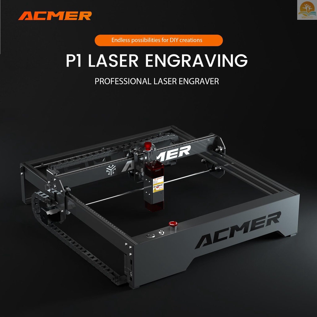 In Stock ACMER P1 Laser Engraver 10W Laser Cutter Mesin Ukir Ukiran Ukiran Tinggi Kecepatan 400x410mm Area Ukiran Dengan Motherboard Pintar Dukungan Offline Wifi APP Bekerja Untuk