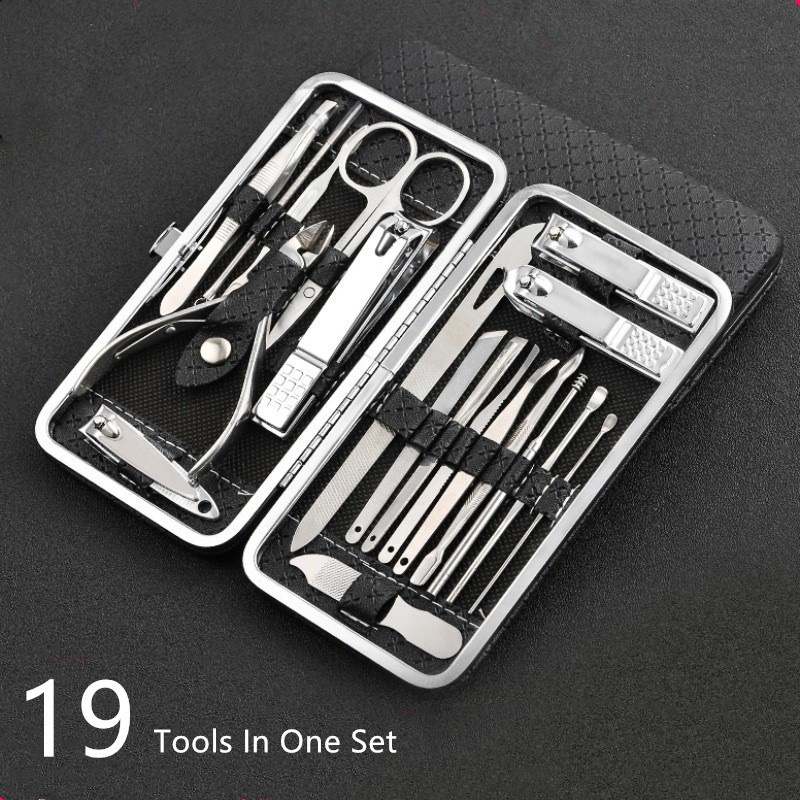 Gunting Kuku Set 19 in 1 Manicure Set 19 in 1 Perawatan Kuku / Nail Art Set Gunting Kuku / alat Manicure Pedicure Set