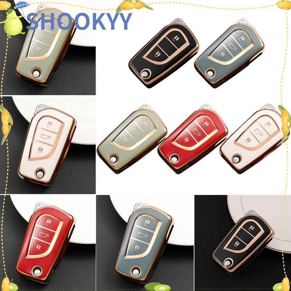 CHOOKYY Remote Key Case Full Protection Pelindung Kulit Cover Fob Kunci Untuk Corolla