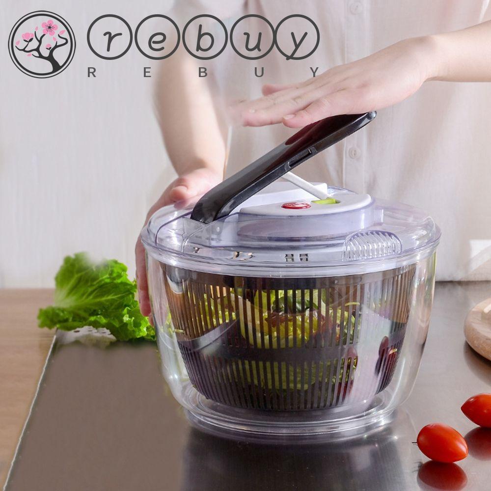 Rebuy Mesin Cuci Pengering Sayuran / Salad / Spinner Kapasitas Besar|Keranjang Cuci Buah / Sayuran Untuk Dapur