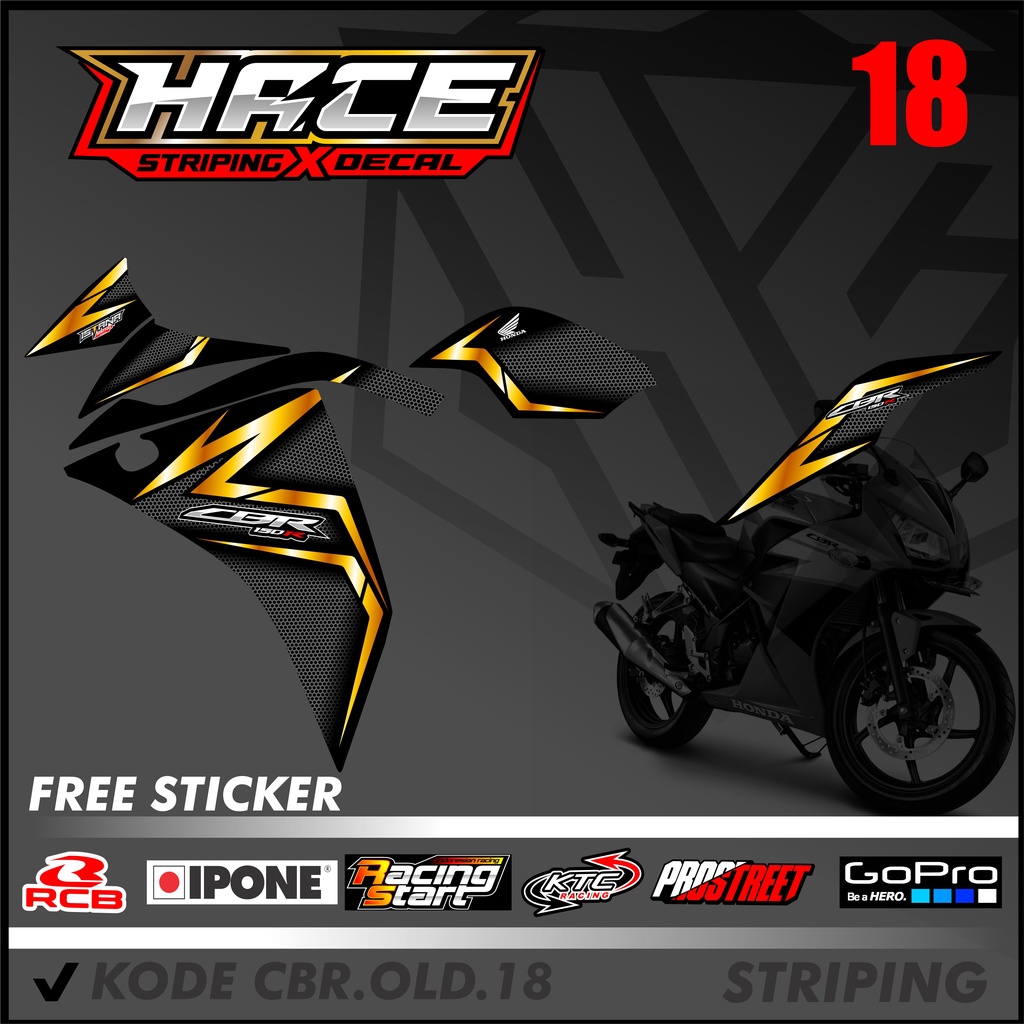 STICKER STRIPING CBR OLD - STICKER STRIPING CBR OLD BAHAN PREMIUM KODE 18