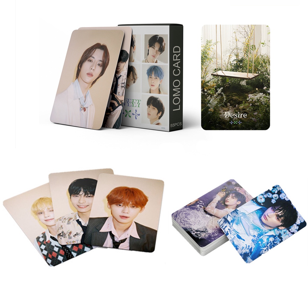 55pcs /box TXT Jepang Mini 2nd Album SWEET Photocards Desire Pasrah Kartu Lomo Tomorrow X Together Kpop Postcards