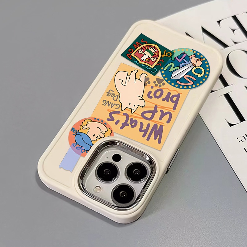 IPHONE Casing Ponsel Silikon Kompatibel Untuk Iphone14 13 12 11 Pro Max XS X Xr8 +7Plus Casing Lembut Lucu Shockproof Metal Buttons Cover Cell Precticer
