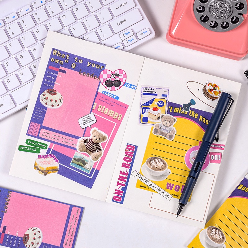 Mohamm 160lembar Kertas Memo Pad Kartun Hewan Lucu Untuk Scrapbooking DIY Bahan Hias Kolase Jurnal