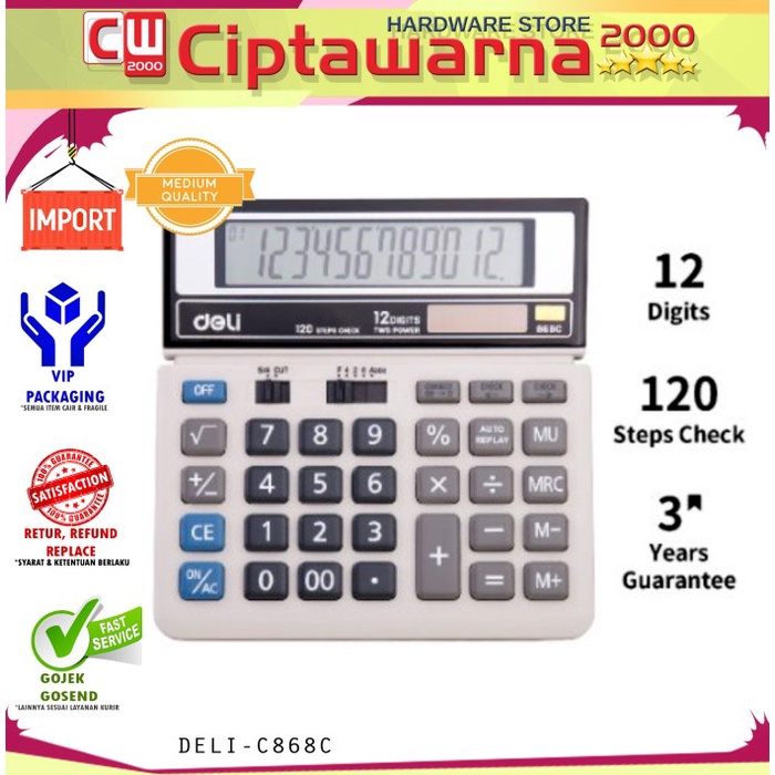 

Kalkulator Hitung 12 Digit C868C / Calculator (Grey)(PCS) WOOK
