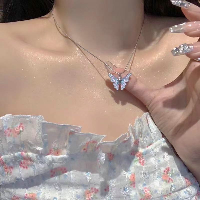 Kalung Barbie Princess Mirip Pelangi Peri Fantasi Wonderland Kalung Symphony Butterfly Necklace