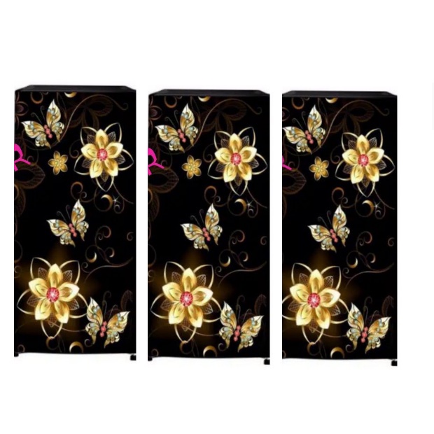 WALLPAPER STIKER KULKAS 1 PINTU BUNGA FULL BODY