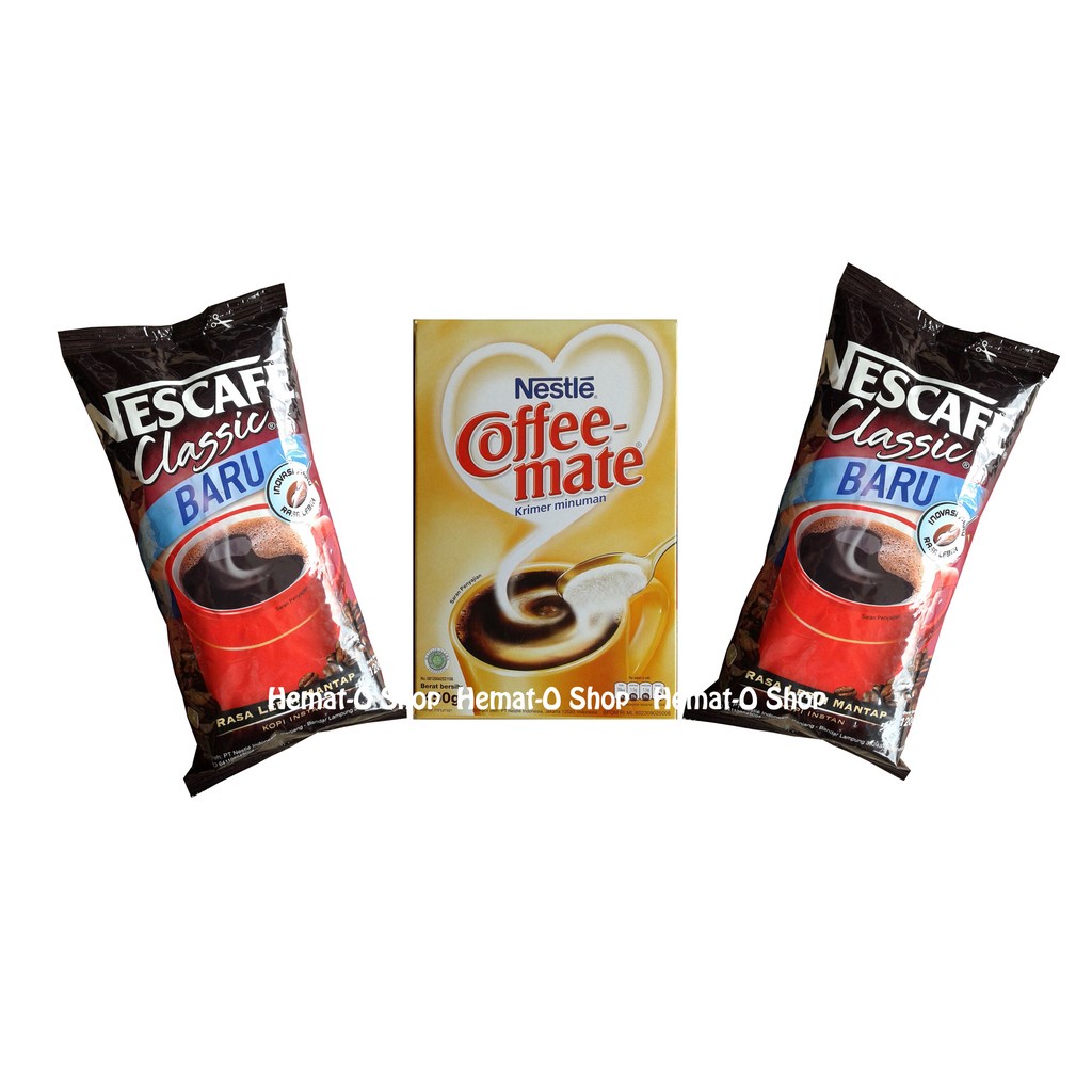 

PAKET PAS NESTLE NESCAFE classic 120gr - 2 coffemate profesional