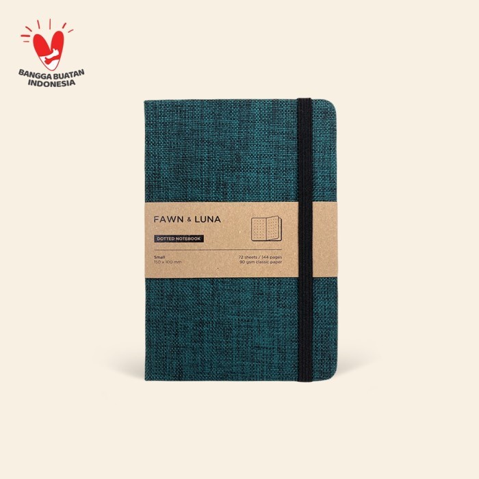

✨BISA COD✨ -Notebook Small A6 - Hunter Green Fabric - Buku Jurnal / Agenda - Dotted