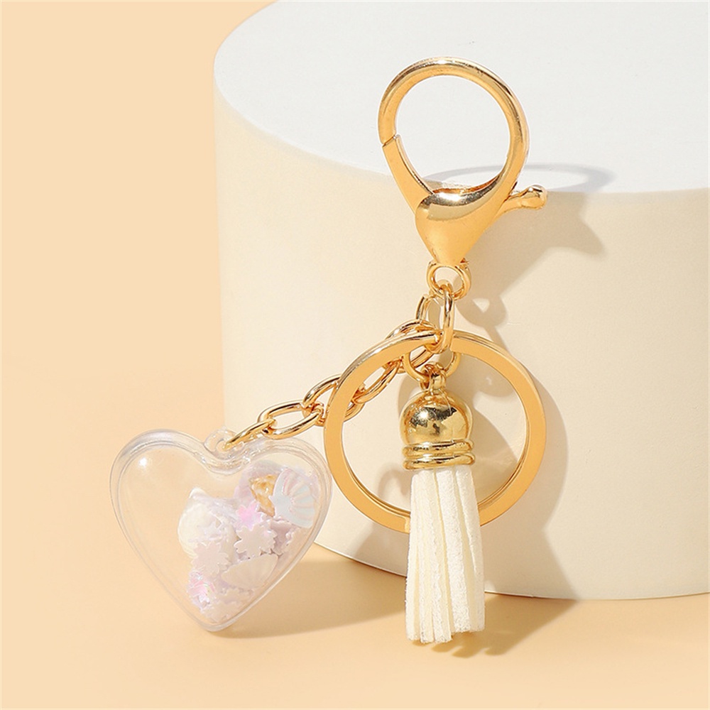 Trendy Payet Isi Hati Gantungan Kunci Sweet Tassel Keyrings Untuk Wanita Tas Lucu Pesona Ornamen Hadiah Pesta Souvenir Aksesoris