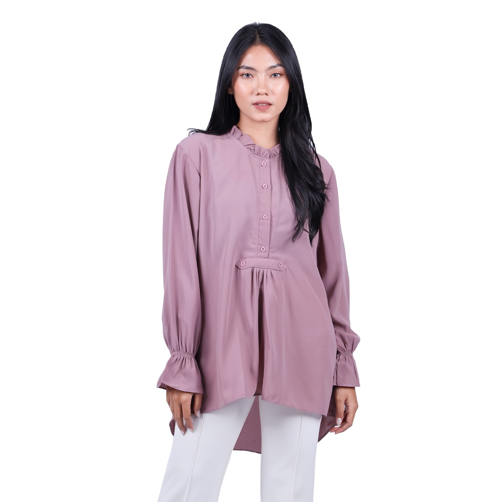Ohya Kemeja Blouse Atasan Wanita Astrantia Lavender Mist