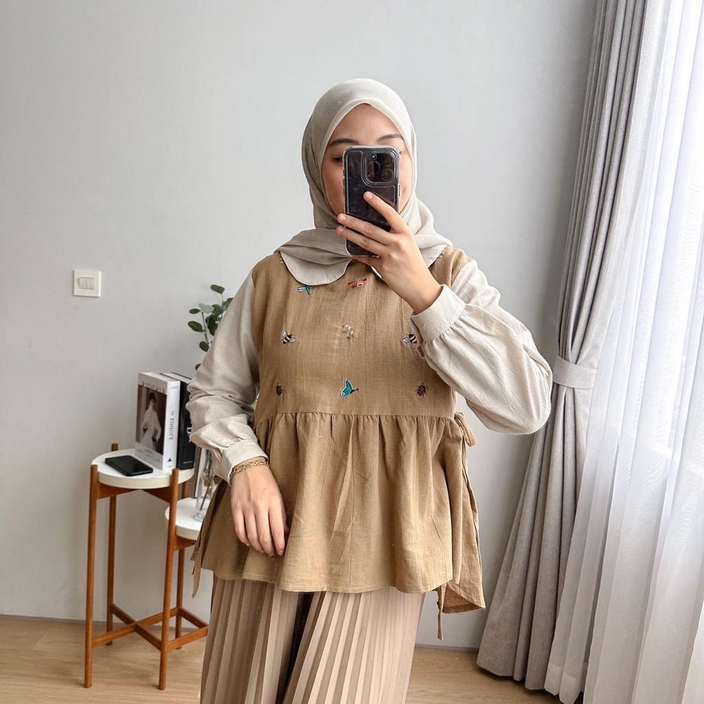 Oclo | Beenara Blouse Blus Bordir Peplum Rami