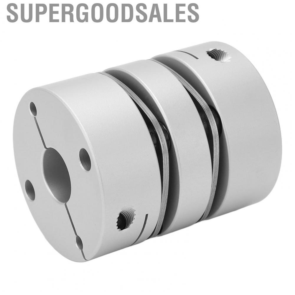 Supergoodsales 2 Diaphragm Coupling Good Adaptation  Mounting Aluminum Alloy Stainless Steel Double Coupler Lightweight for Screw Drive