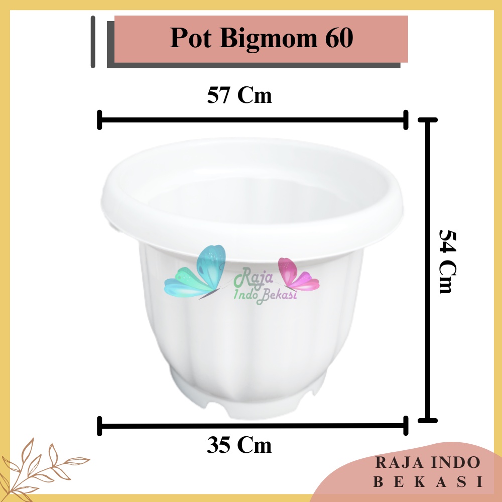 Pot Big Mom 60 Cm Putih Pot Plastik Bunga Tanaman Pot Big Mom Jumbo Besar Tebal Murah Grosir Pot Jumbo Besar Pot Tanaman
