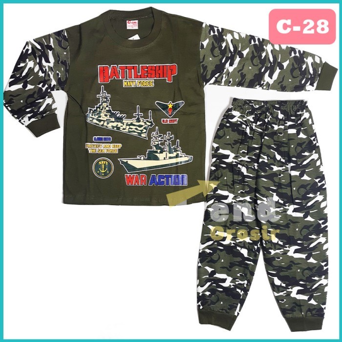 ✨NEW✨ -Baju Army Anak Laki Laki Baju Tentara Anak Loreng Lengan Panjang PP - 2-3 tahun