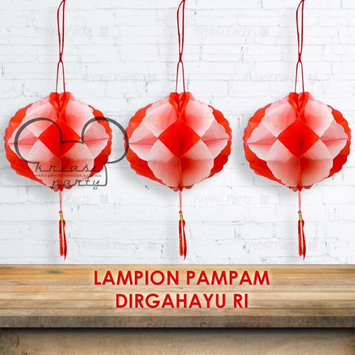 Pompom merah putih / honey comb merah putih / hiasan hut ri agustus