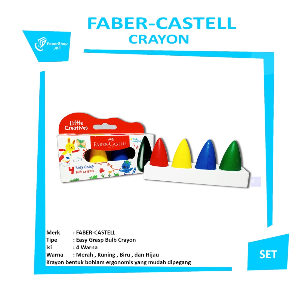 

FABER-CASTELL - Easy Graps Bulb Crayons Isi 4 - Set