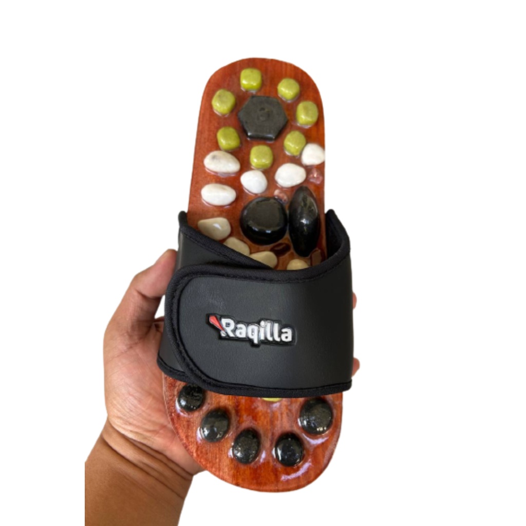 Sandal Batu Giok Batu Alam / Refleksi / Sandal Terapi Kaki Raqilla