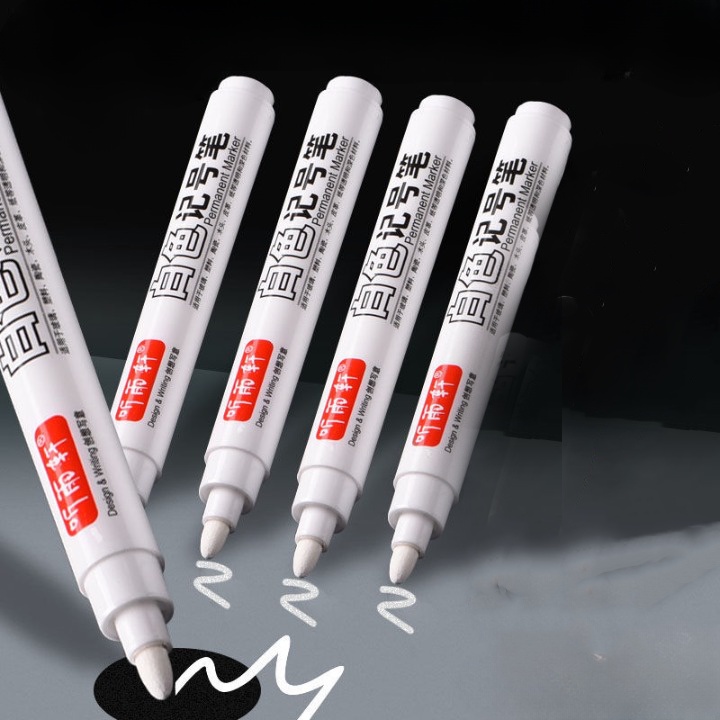

[COD] Spidol Tulis Ban Segala Permukaan Permanen Oil Based Waterproof 5mm 5 PCS Warna Putih