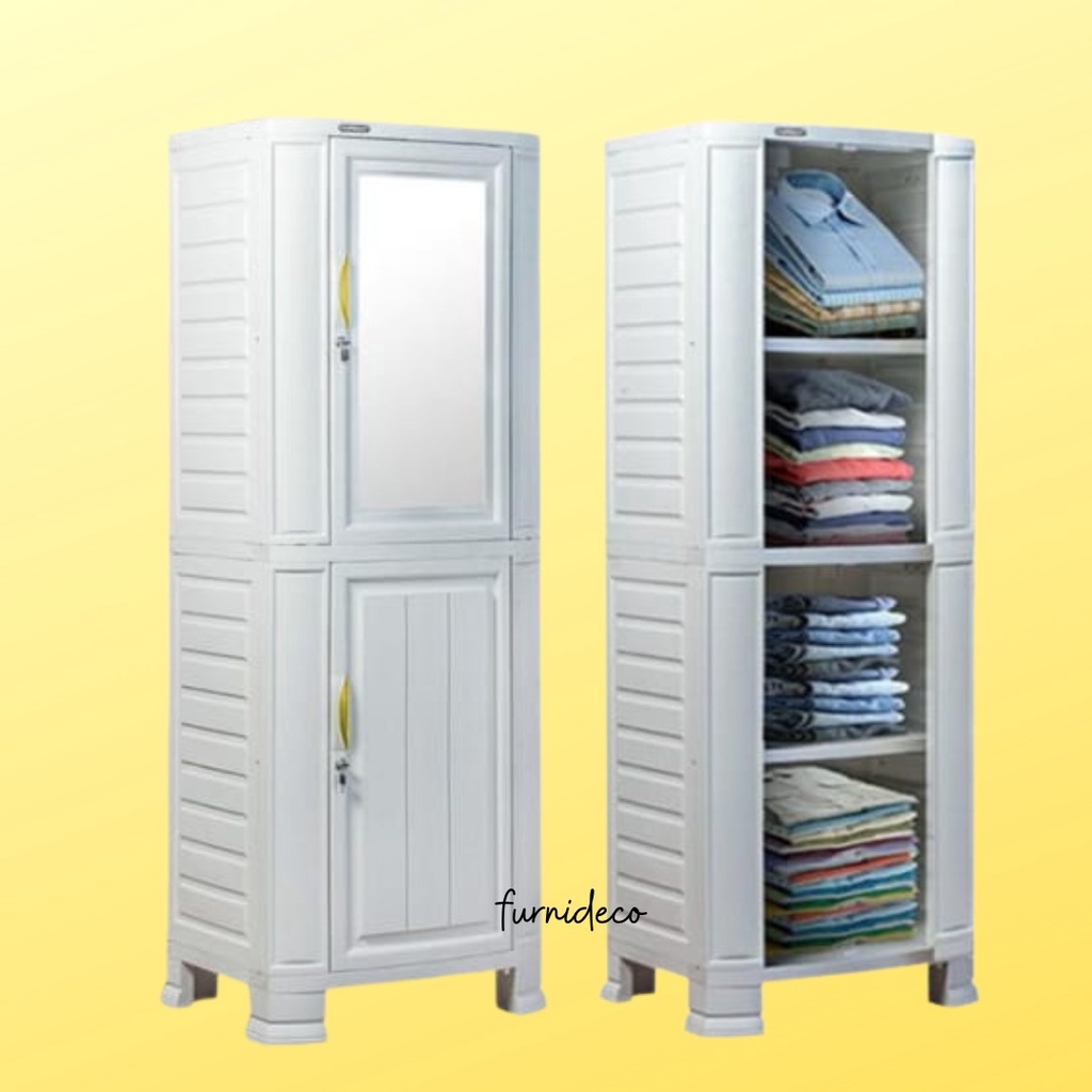 LEMARI PLASTIK NAPOLLY CABINET CABSUL 1 PINTU PLUS CERMIN CABINET SULTAN