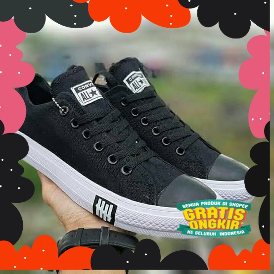 SEPATU SNEAKERS ORIGINAL PRIA WANITA CONVERS ALL STAR PETIR PREMIUM HITAM PUTIH PENDEK SEPATU SEKOLA
