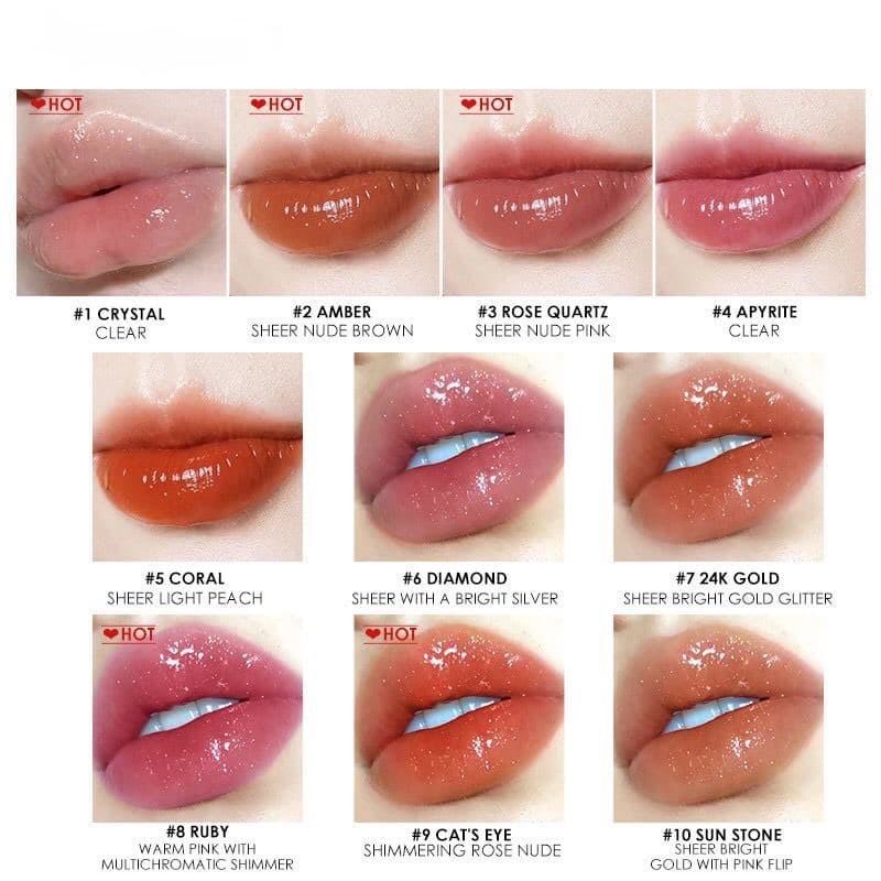 [Asia] FA153 Lip Gloss Shimmer Berkilau 10 Warna Dengan Ekstrak Mint+Vitamin E