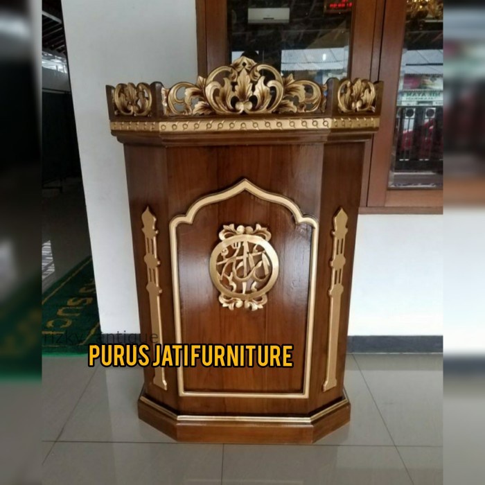 

Mimbar Podium Kayu Jati Untuk Mushola/Masjid Minimalis Harga Murah - BELUM FINISHING Termurah cod redy