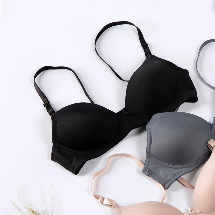New Promo Style Felancy Bra Tshirt Plain 073-4007B - Black, 36B