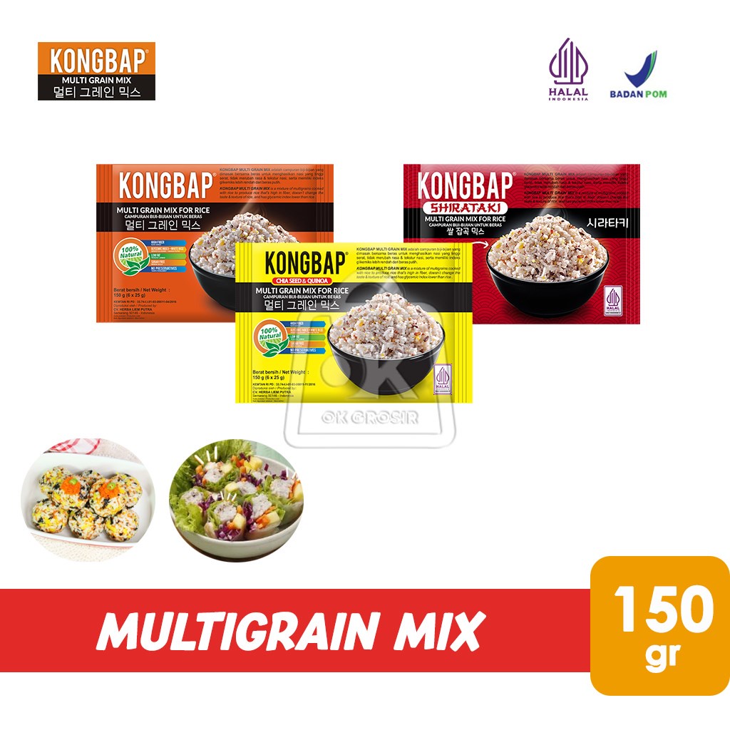 

Campuran Nasi Korea Kongbap Multigrain Mix For Rice Jumeokbab (150 gr)