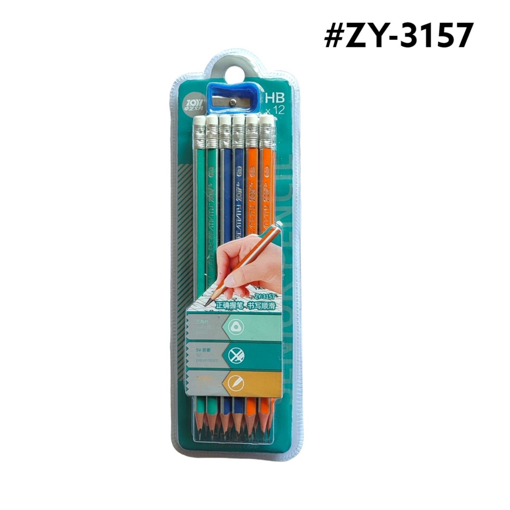 

Pencil Import HB Triangular Zoy ZY-3157 Set Blue Free Sleper / Pensil Import HB Lusinan Gratis Rautan Tidak Mudah Patah – Set SHESB