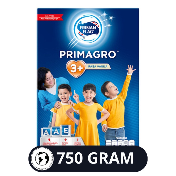 

Susu Frisian Flag PRIMAGRO 3+ Plus Susu Bubuk Rasa Vanilla Box 750 Gr
