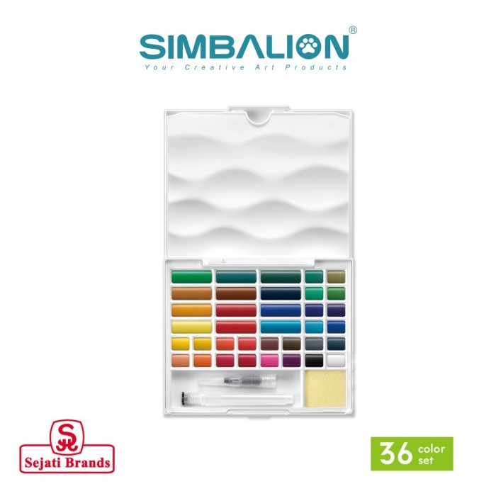 

SIMBALION Cat Air Watercolor Paints 36 Colors Free Water Brush/ Watercolor 36 Pocket Field Sketch Box
