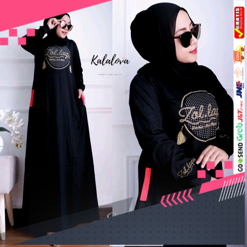 BAJU GAMIS MODEL BARU TERMURAH STYLE TRENDY /Gamis Kaos Kombad Kekinian Murah jumbo terbaru import b