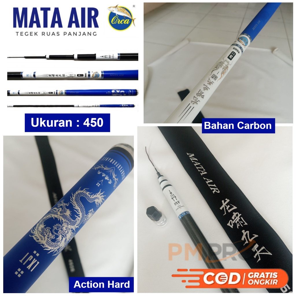 Joran Tegek Carbon Orca Mata Air 450 Action Hard Super Murah Dan Kuat Atau Tangkai / Tongkat Pancing