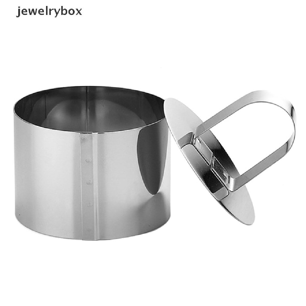 [jewelrybox] 1pc Cetakan Kue Cincin Mousse Stainless Steel Dengan Piring Dorong DIY Kue Baking Tools Butik