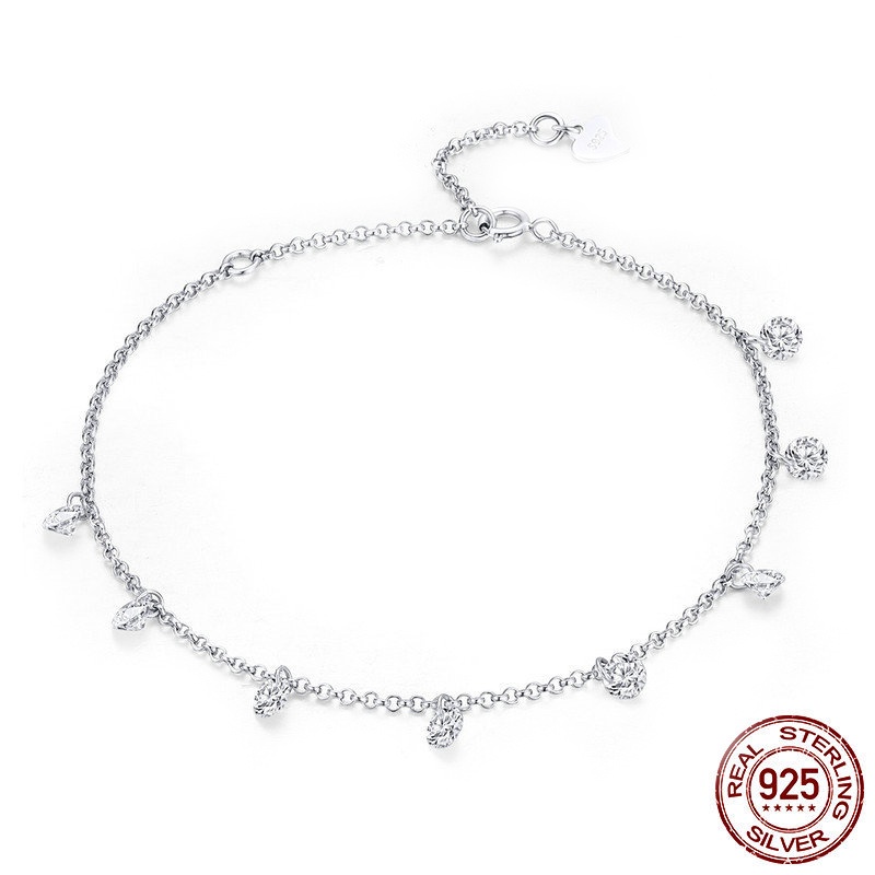 Gelang Sterling Silver Super Zircon Berkilau S925 Untuk Wanita