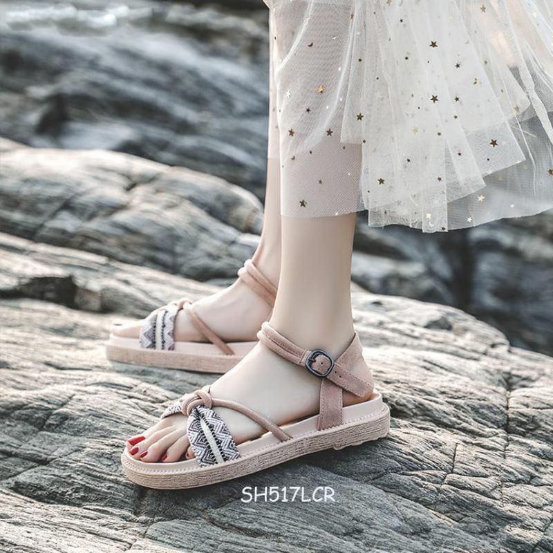 SANDAL SEPATU ANAK FASHION CEWEK SANTAI RUMAHAN PANTAI BAHAN KAIN KARET TANGGUNG