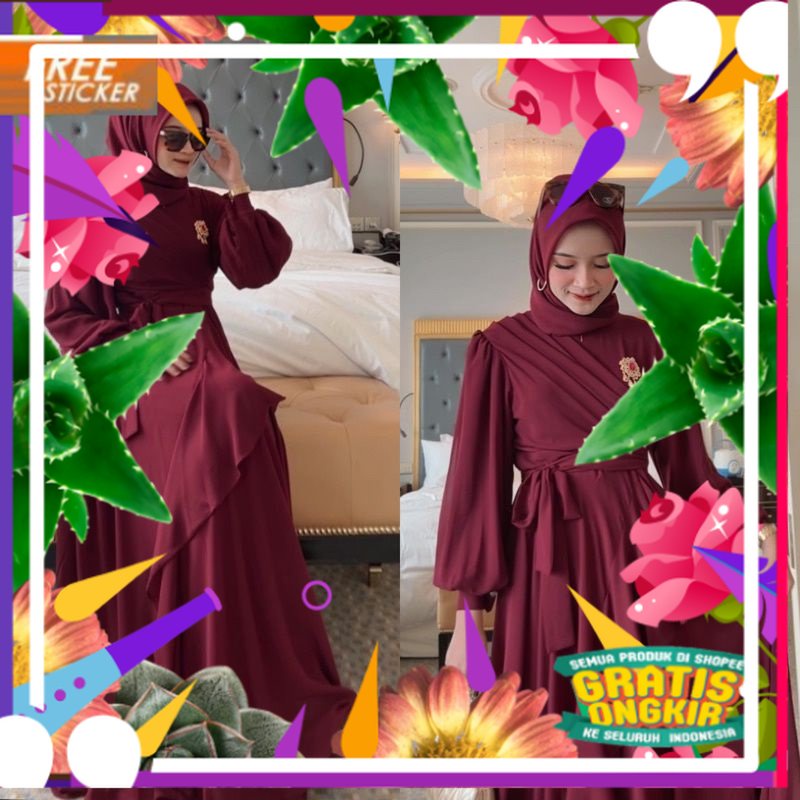Meyhira Dress Ceruty Babydoll Premium Dress Muslim Kondangan Wanita Busui Friendly/ solat sholat ied