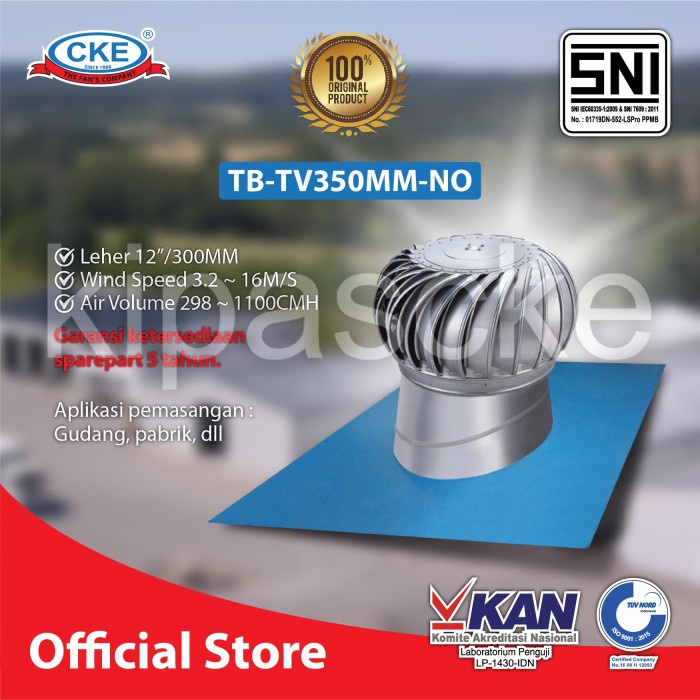TURBIN VENTILATOR CKE TB-TV350MM-NO 14" VENTILASI ATAP