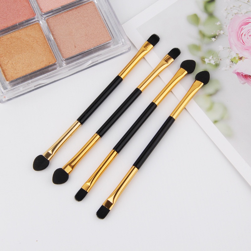 1pc Kepala Spons Pewarna Pusing Eyeshadow Brush Double Head Makeup Brush Eyeshadow Brush Profesional Detail Brush Makeup Alat Untuk Wanita Dan Anak Perempuan