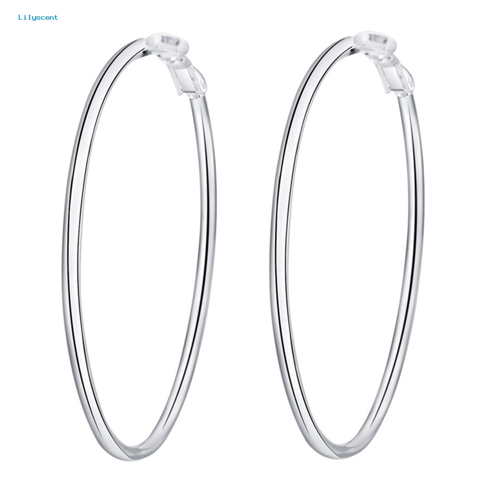 Lilyscent Wanita Fashion 5cm-8cm Diameter Potong Besar Bulat Hoop Anting Club Pesta Perhiasan