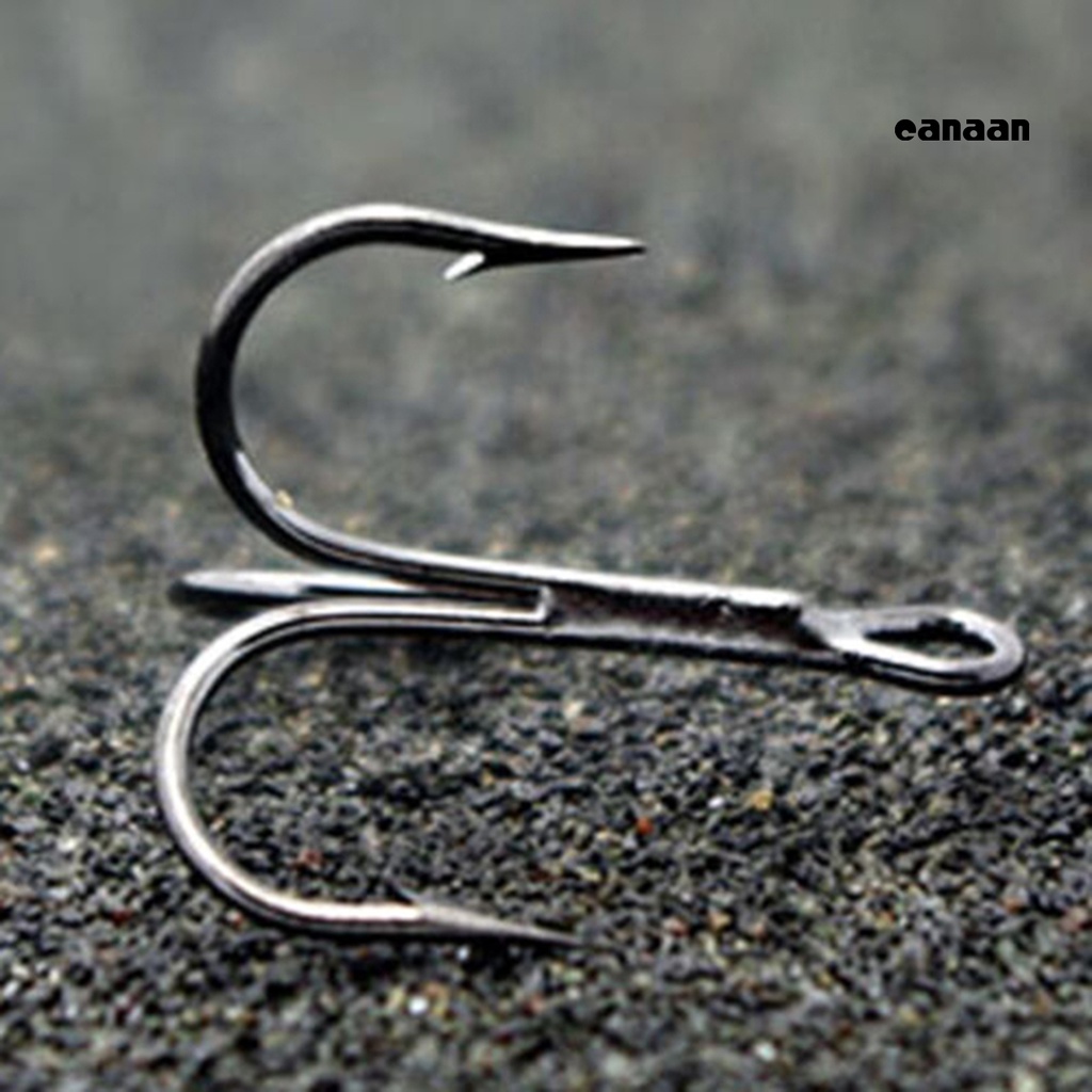 Cnn-50pcs Pengait Treble Pancing Tajam Bahan Baja Karbon Fishing Tackles Dengan Kotak Plastik