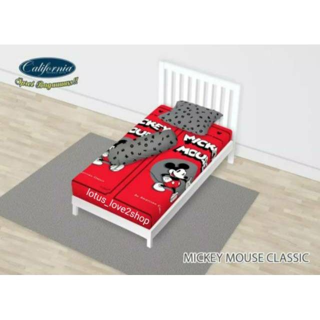 Sprei California Mickey Mouse Classic - Ukuran 100x200 & 120x200 - 100x200