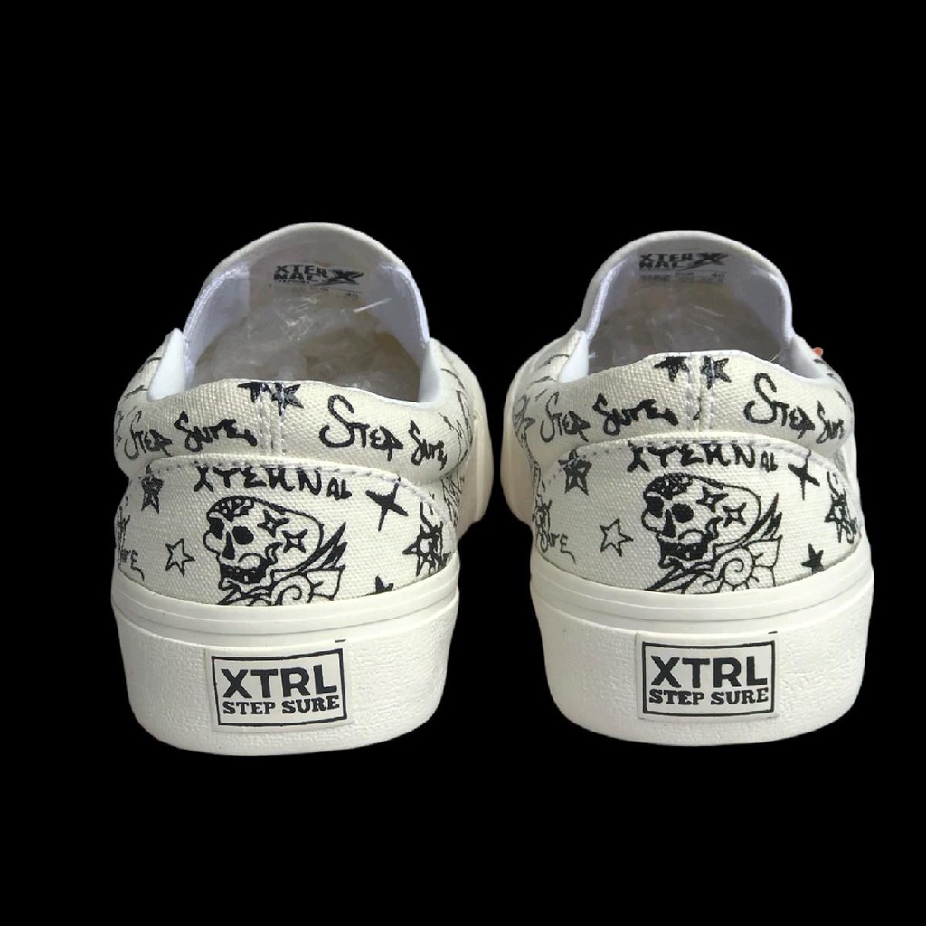 Sepatu Pria Wanita XternalStepSure Slip On X Colour Tatto Cyrano Offwhitee