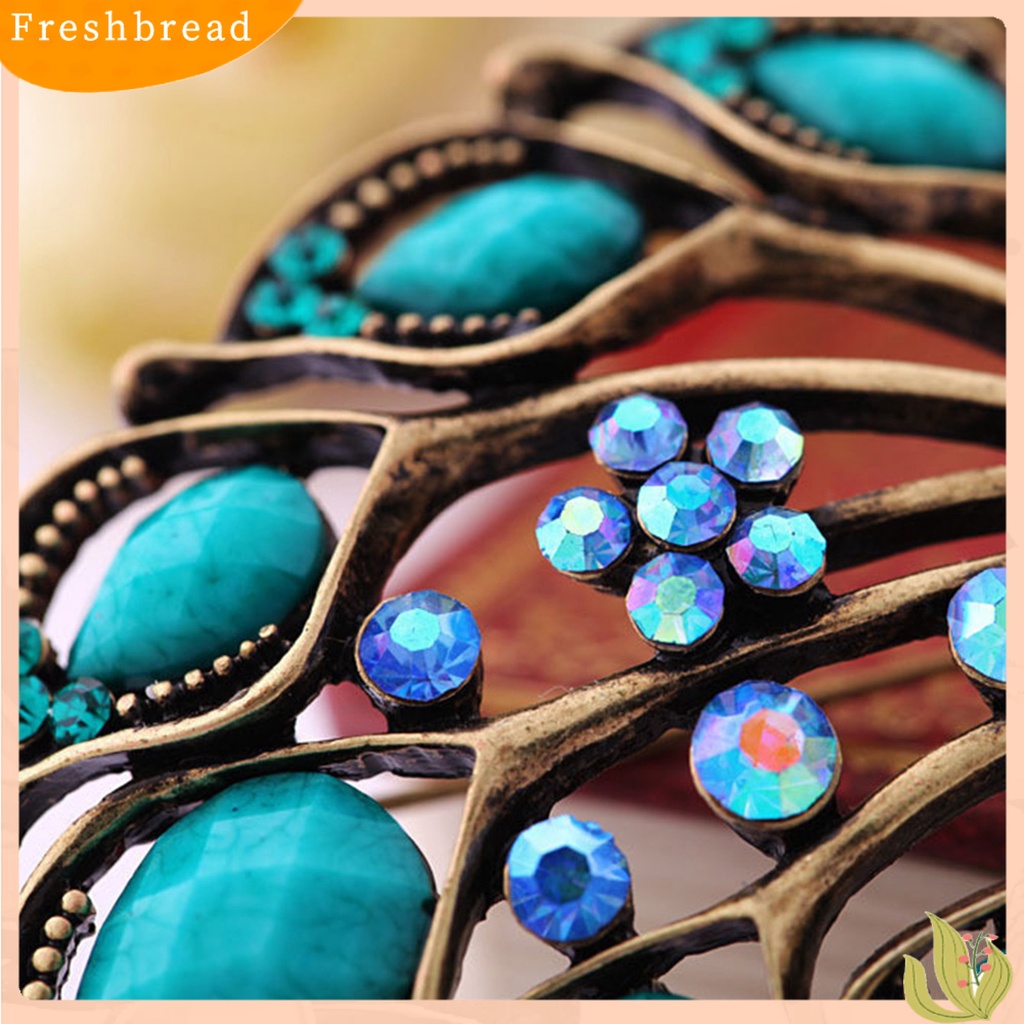 &lt; Freshbread &gt; Bros Berlian Imitasi Dekorasi Berbentuk Merak Alloy Wanita Fashion Brooch Gesper Untuk Syal