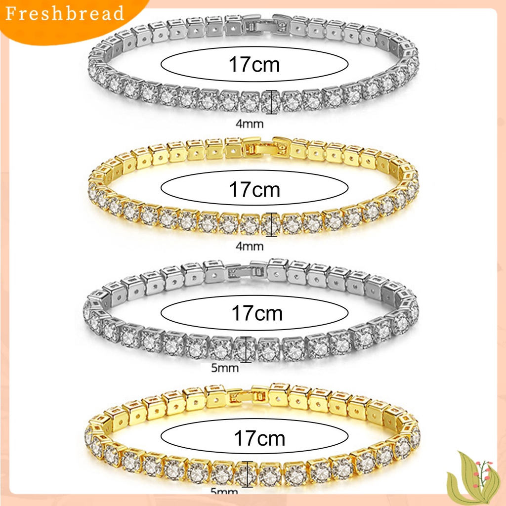 &lt; Freshbread &gt; Wanita Gelang Geometris Cubic Zirconia Perhiasan Sparkling Electroplating Bracelet Untuk Pesta